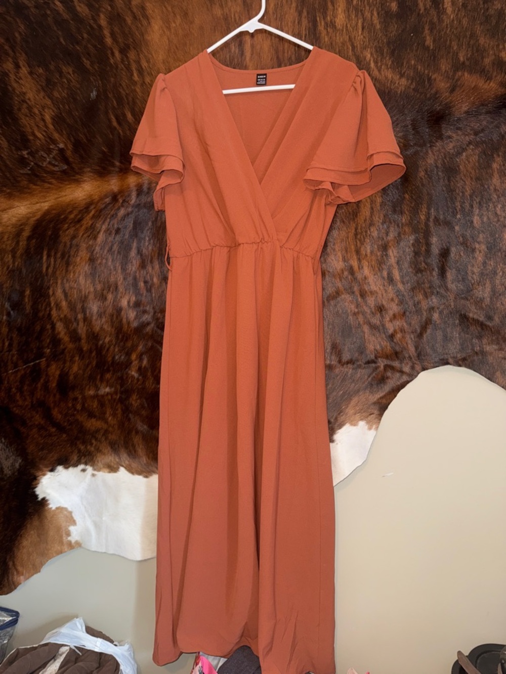 Rust floor length dress